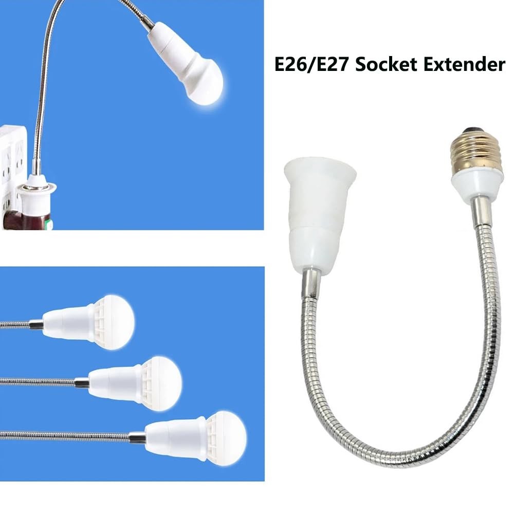 E26/E27 Light Socket Extender Adapter, 30cm/12 inch Bulb White