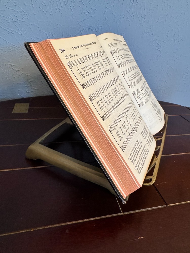 Vintage Solid Ornate Brass Folding Adjustable Book/Bible stand