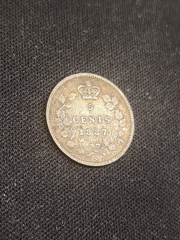 1887 Canada 5 Cents Silver Coin