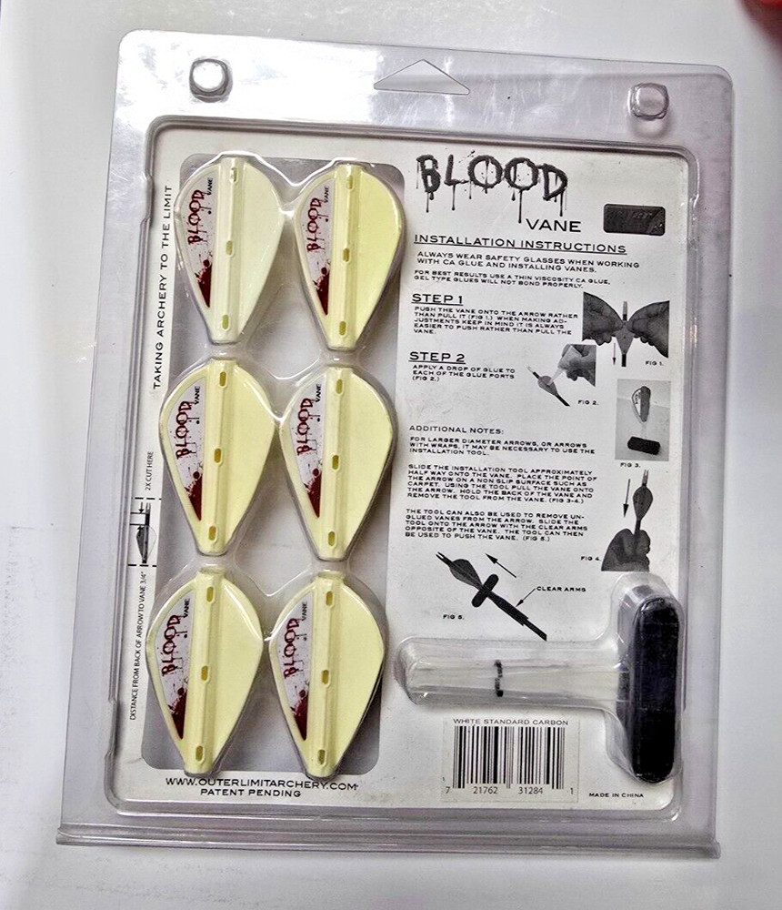 Blood Vane Standard Diameter Carbon 6 Pack
