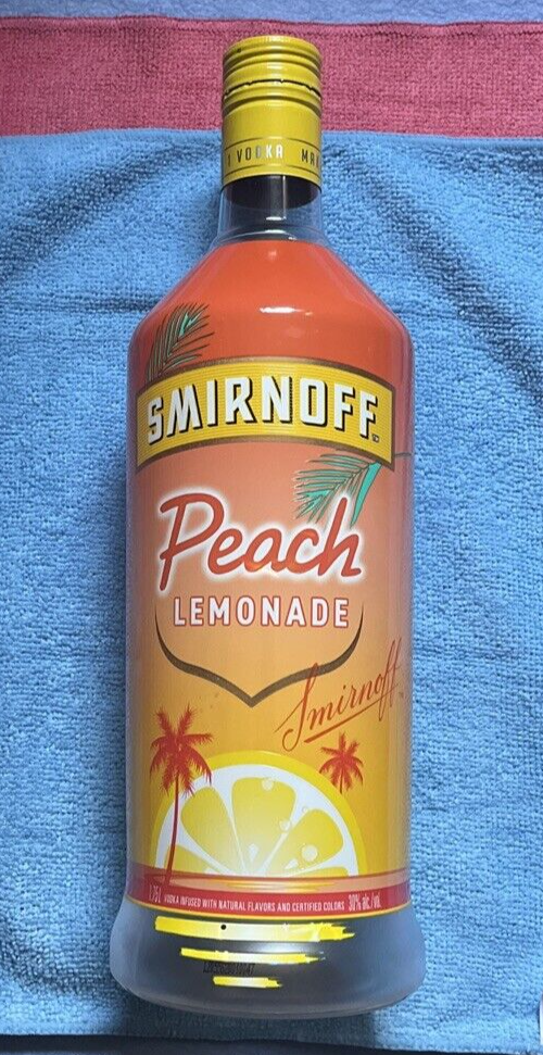 Smirnoff Peach Lemonade Vodka - 1.75L - Empty Bottle w/Cap - Plastic