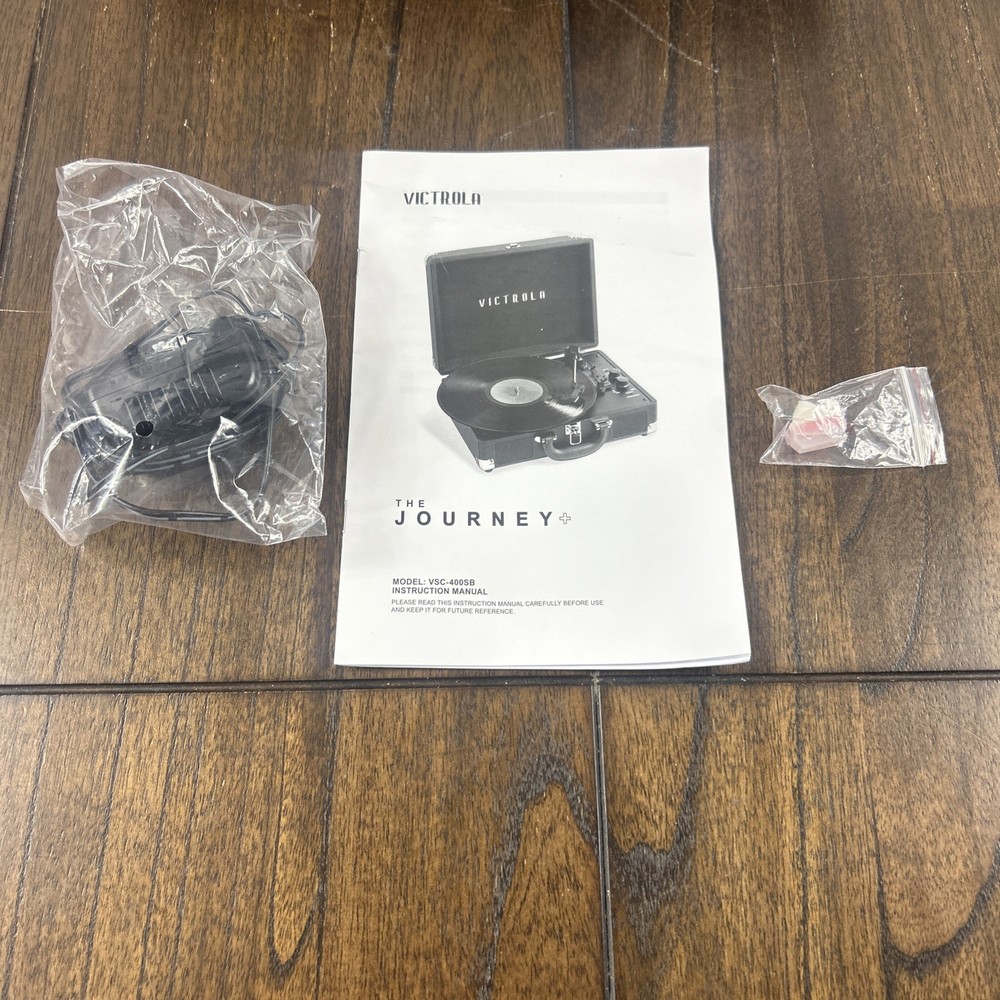 Victrola Journey+ Bluetooth Record Player Suitcase Gray Open Box Tested Working