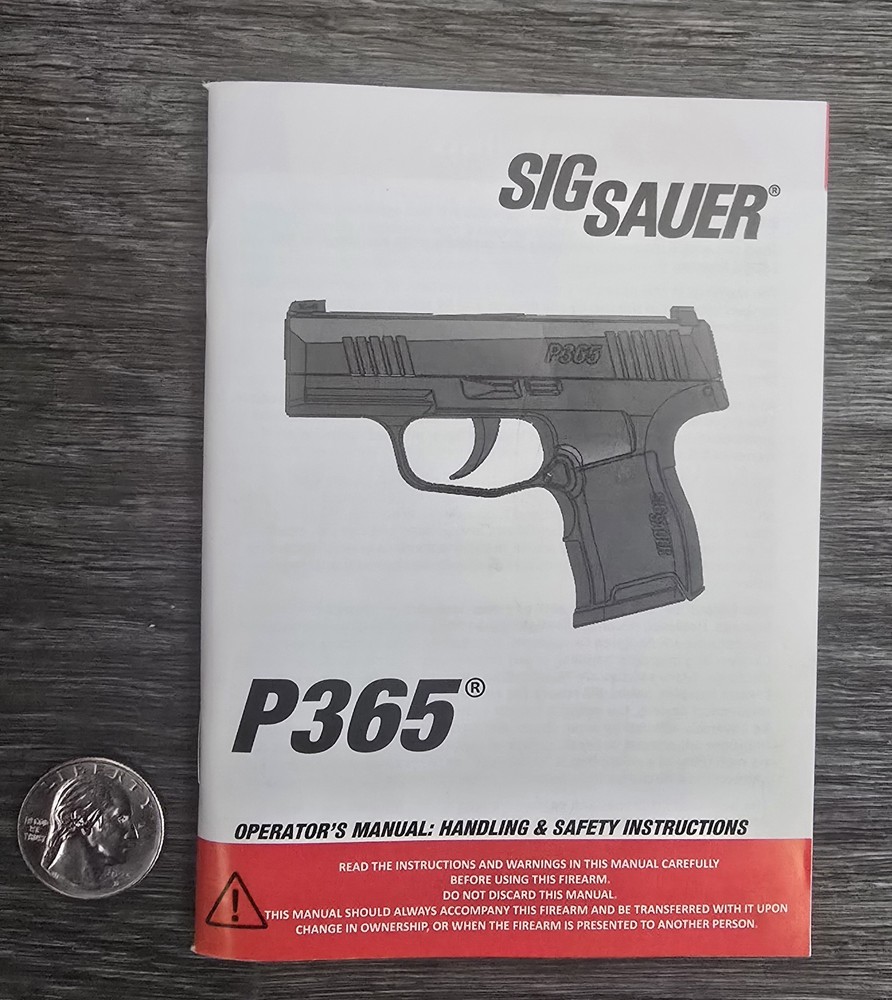 Sig Sauer P365 Operator's Manual / User Manual