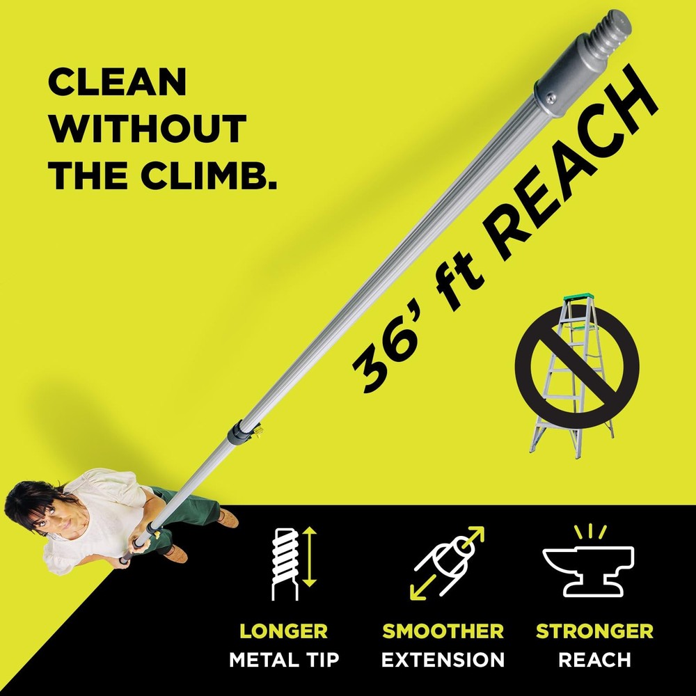12 Ft Telescoping Extension Pole Squeegee Multi Angle Cleaning Tool Handle