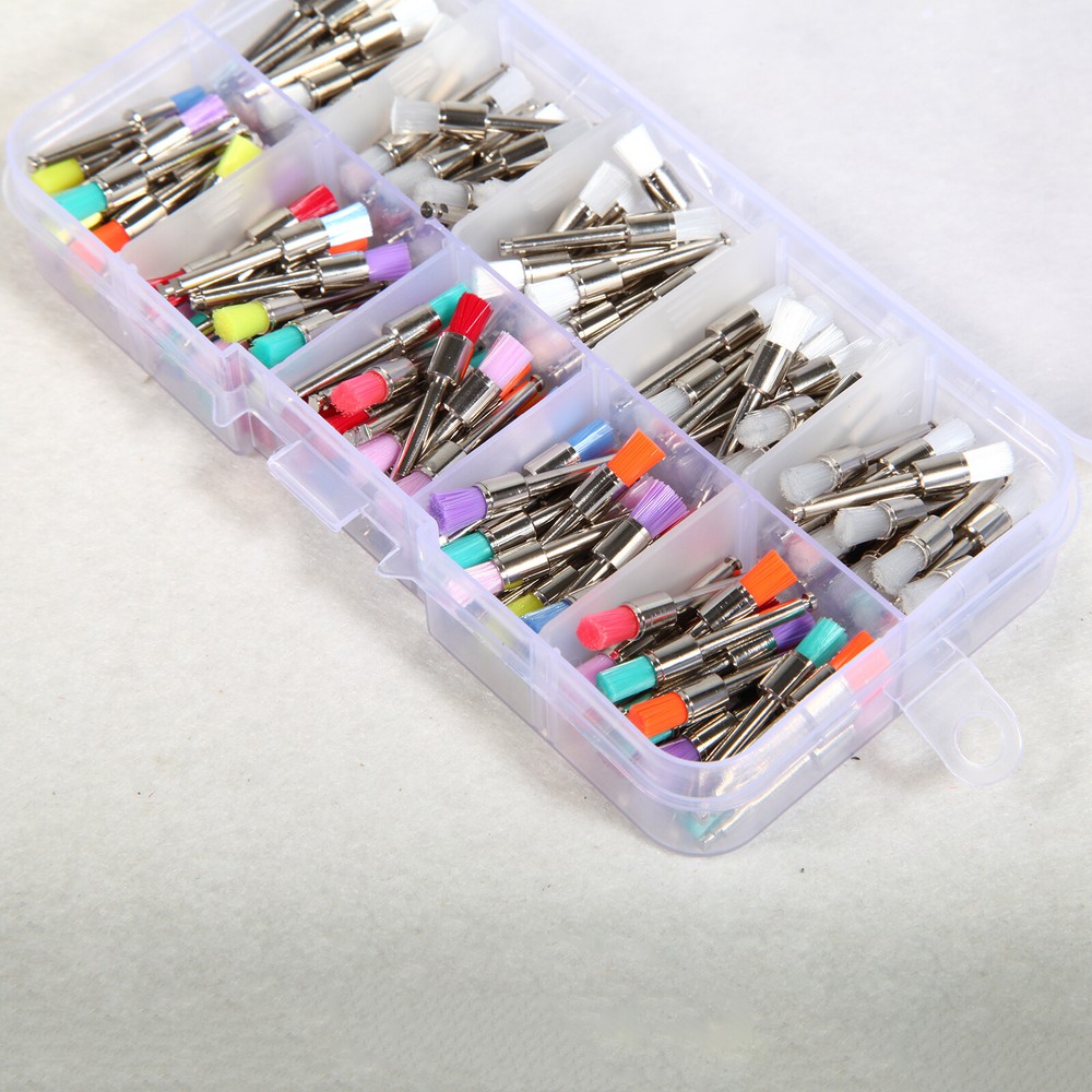 200pcs Mixed Dental latch type prophy polishing brush flat Latch type Brushes