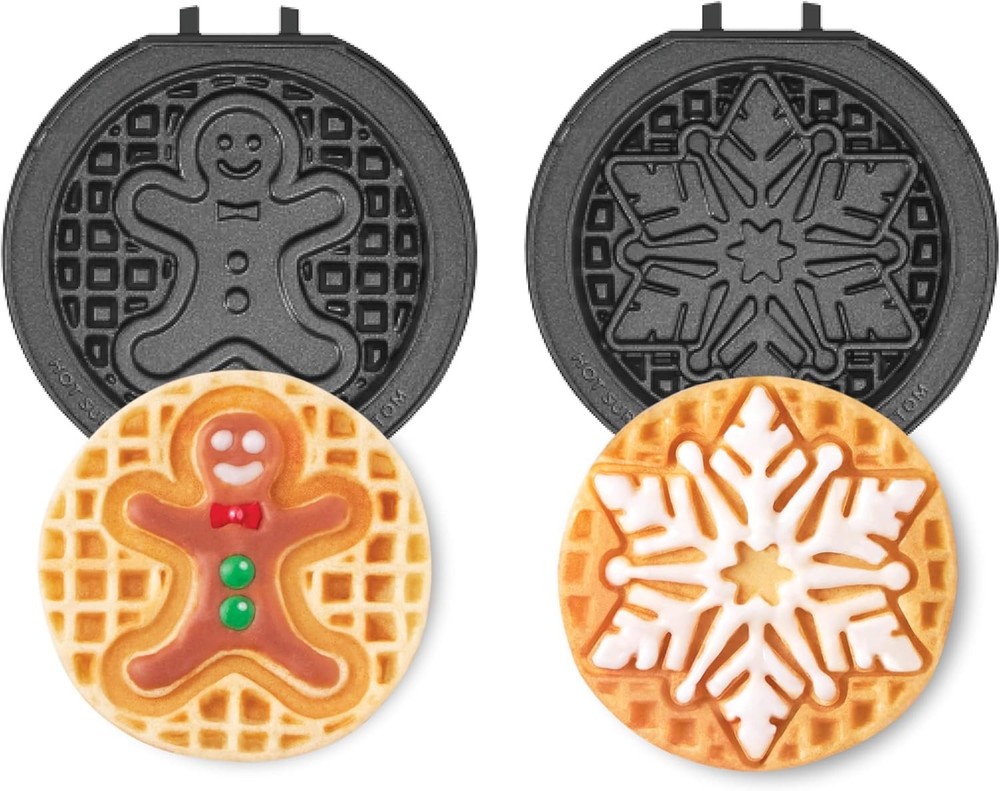 DASH Multimaker Mini System Two 4” Nonstick Removable Waffle Plates (Gingerbread
