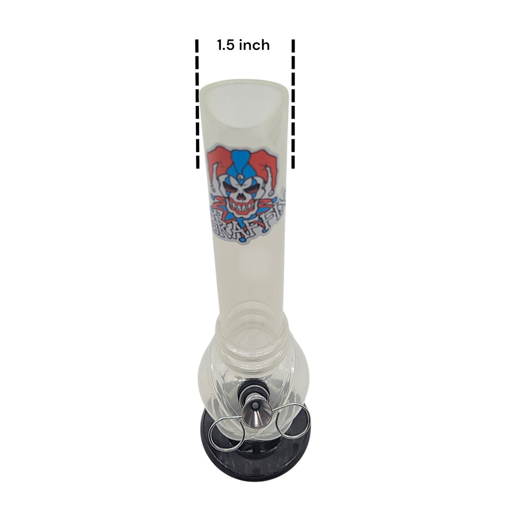 12" Graffix Bubble Acrylic Waterpipe Pull Stem Bowl Bong