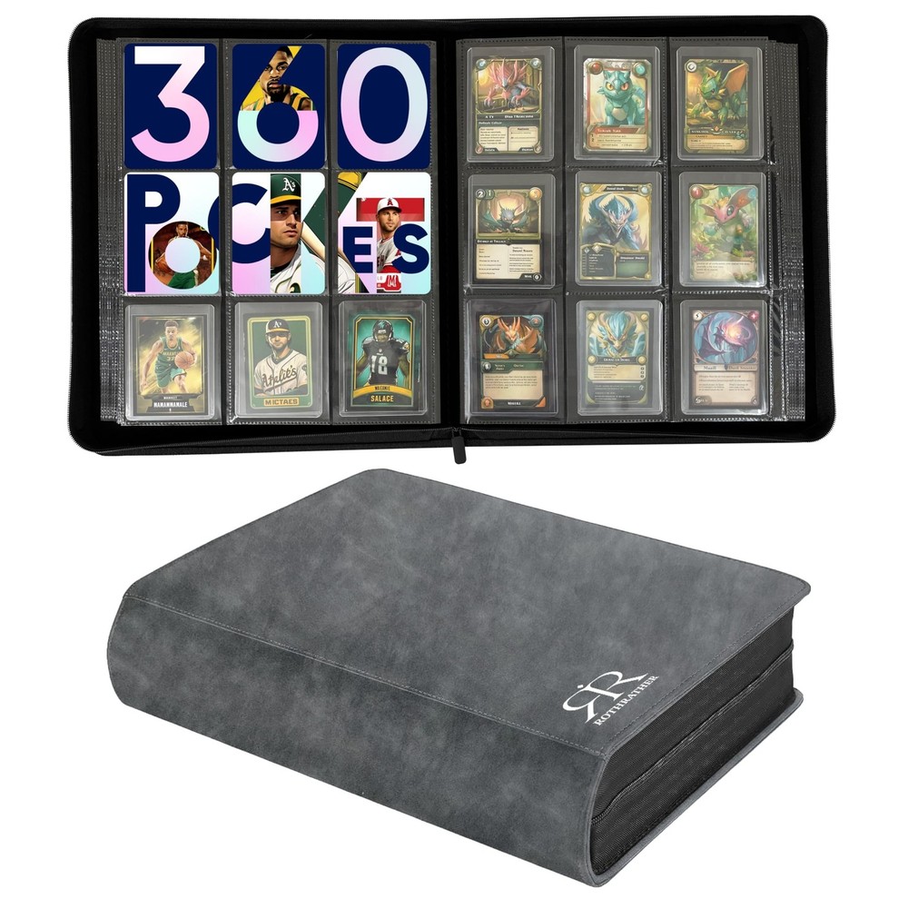 Top Loader Binder | Holds 360 Top Loaders | ROTHRATHER 9 Pocket Top Loader Ca...