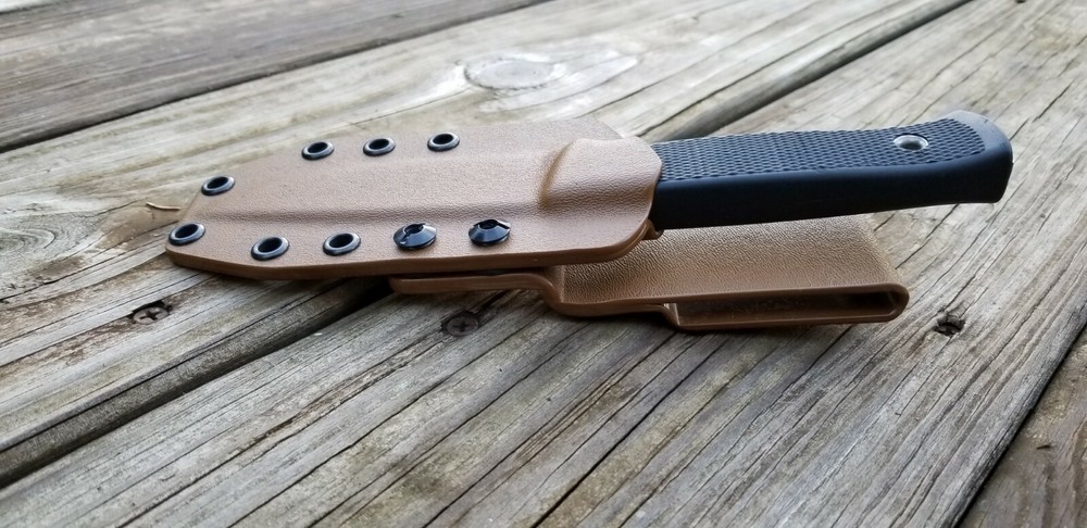 F1 knife kydex sheath, Pancake Style w/ Mini Offset Beltloop (CB)
