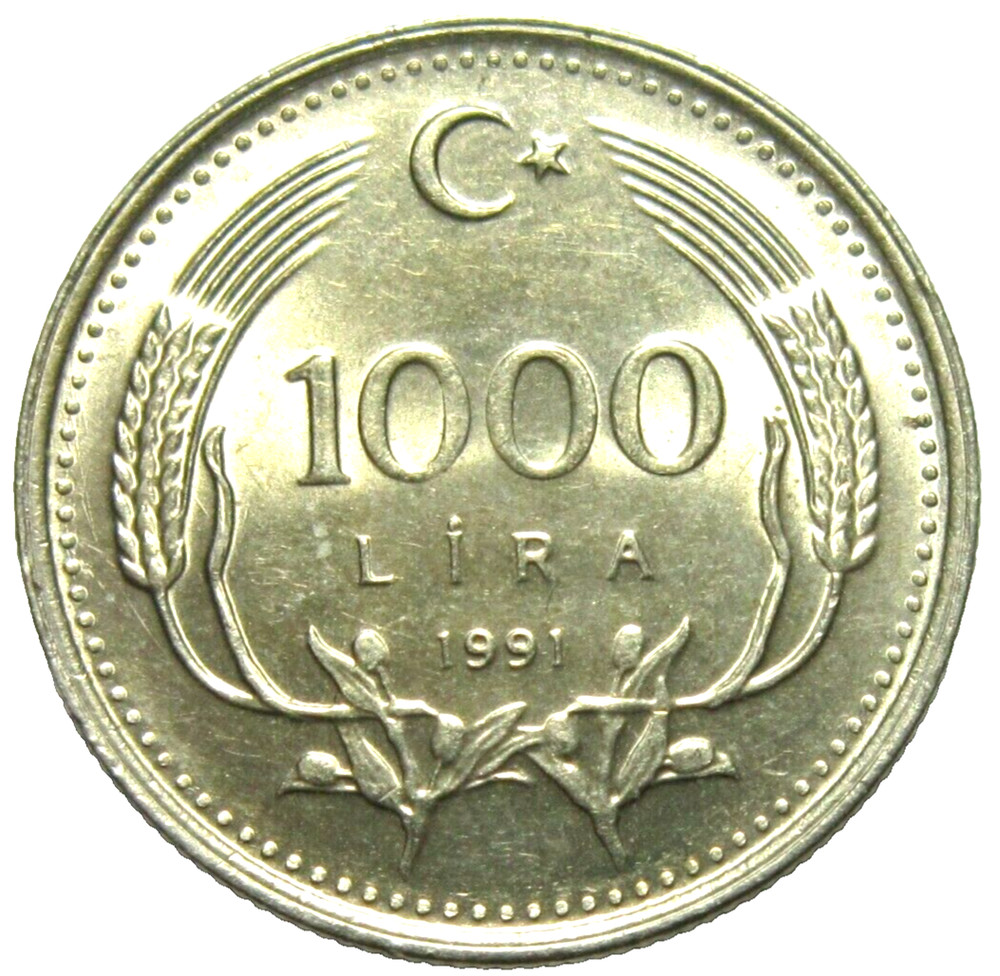 TURKEY. 1000 LIRA, 1991. UNCIRCULATED.