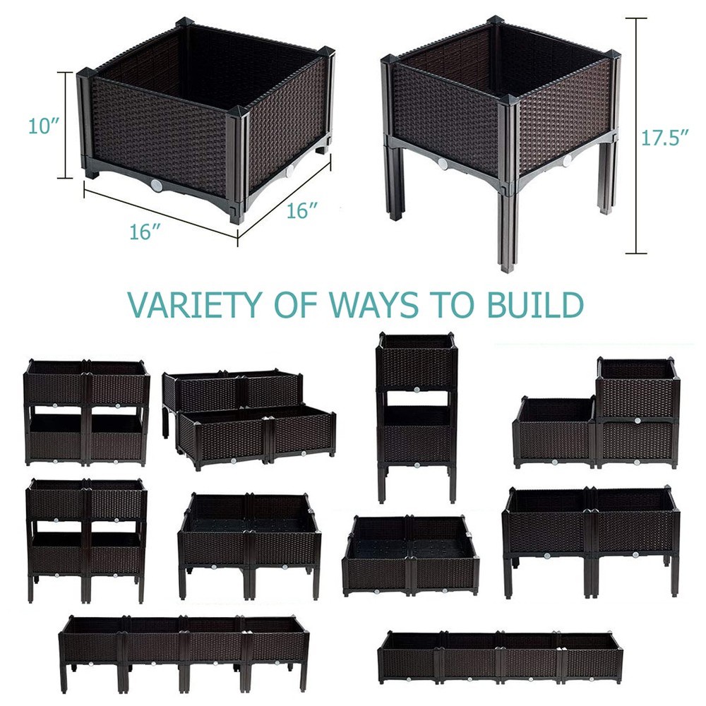 NEW! Modern Home Raised Planter Kit - Stackable Modular Flower/Garden Bed Kit