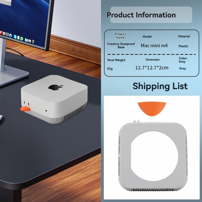 Mini Desktop Computer Stand Heat Dissipation Base for Mac mini M4
