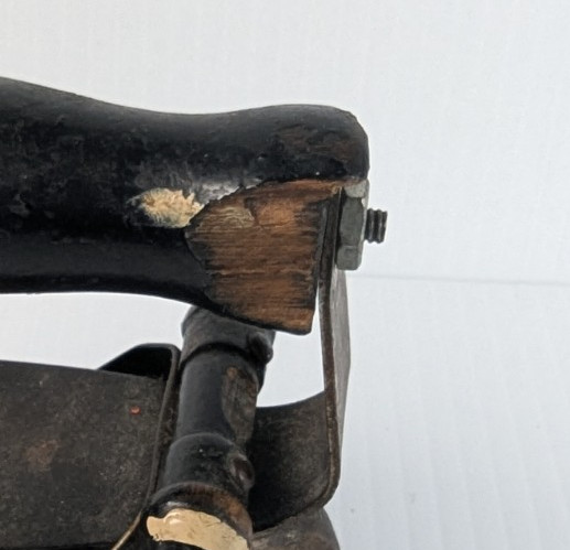 Antique Asbestos Sad Iron with Handle Release