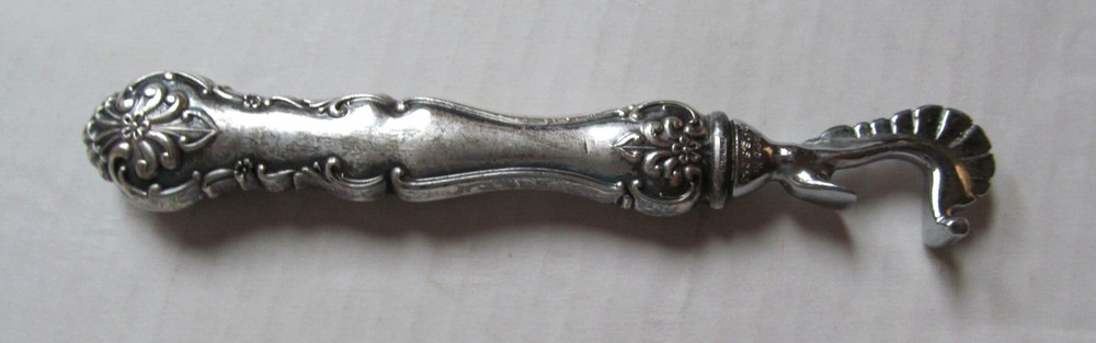 Antique Sterling Silver Handle Chrome head Bottle Opener