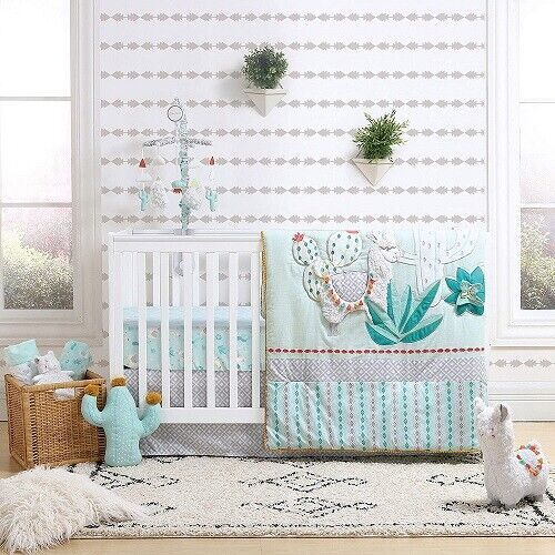 The Peanutshell 3-Piece Litte Llama Crib Bedding Set *New*