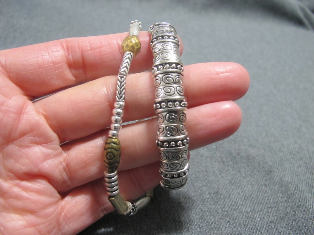 Vintage boho different design metal beads elastic bracelets