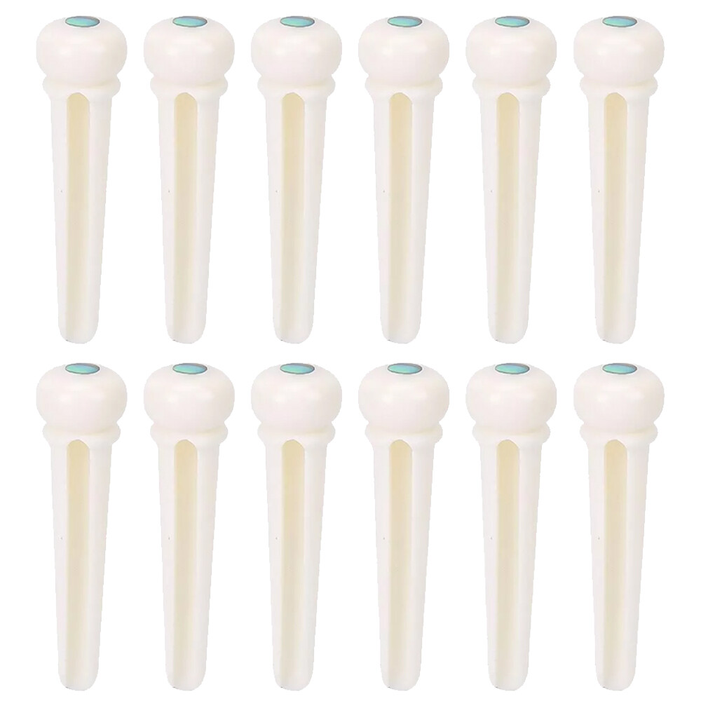 12X Bone Guitar Bridge Pin String Peg Abalone shell Dot Luthier nut saddle