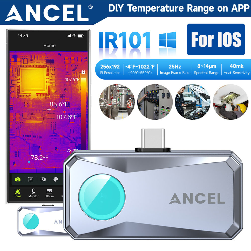 ANCEL IR101 - High Resolution Thermal Imaging Camera for IOS (USB-C) iPhone