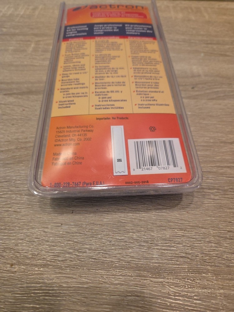 Actron Compression Tester Kit CP7827 0–300 PSI New Open Box