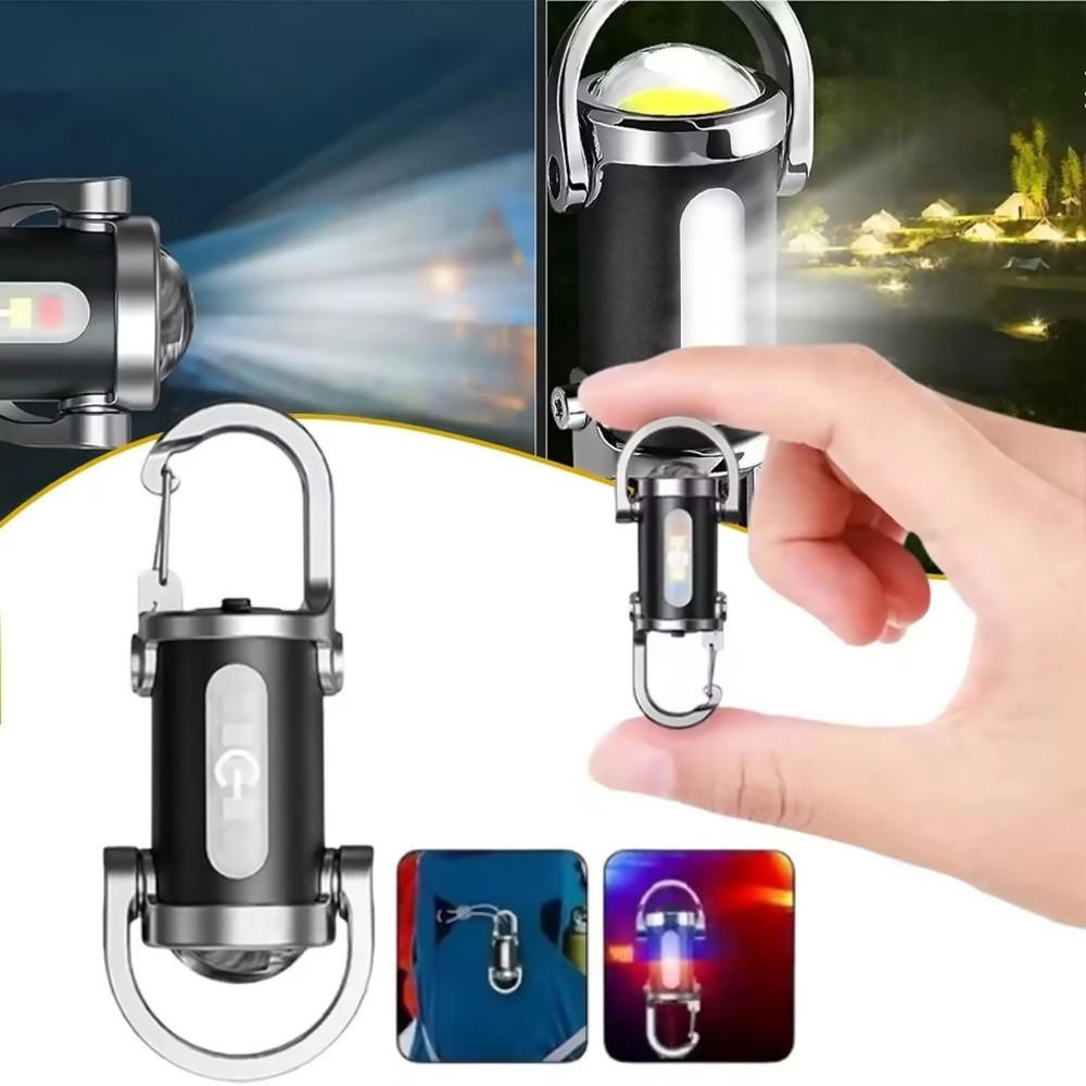 Rechargeable Keychain Flashlight Mini, Compact Light for Night Work, Camping