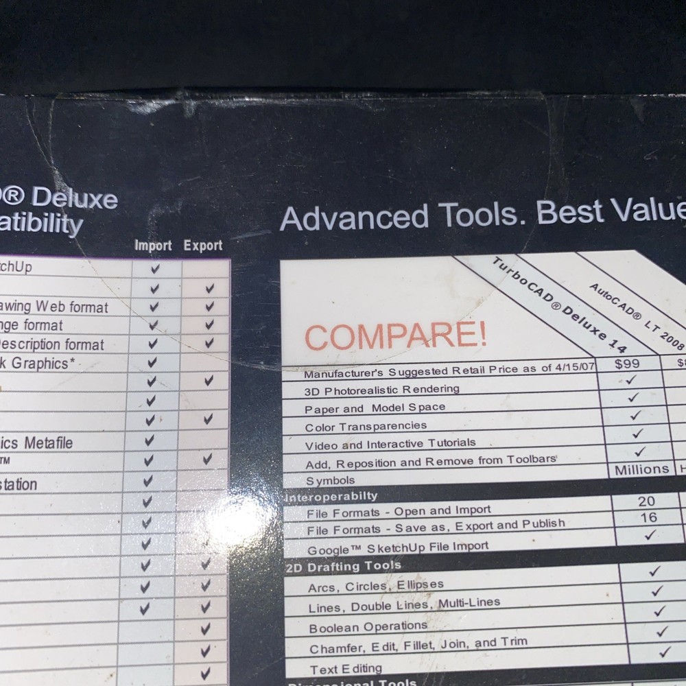 TurboCAD Deluxe 14 Precision 2D Drafting & 3D Modeling *Sealed*