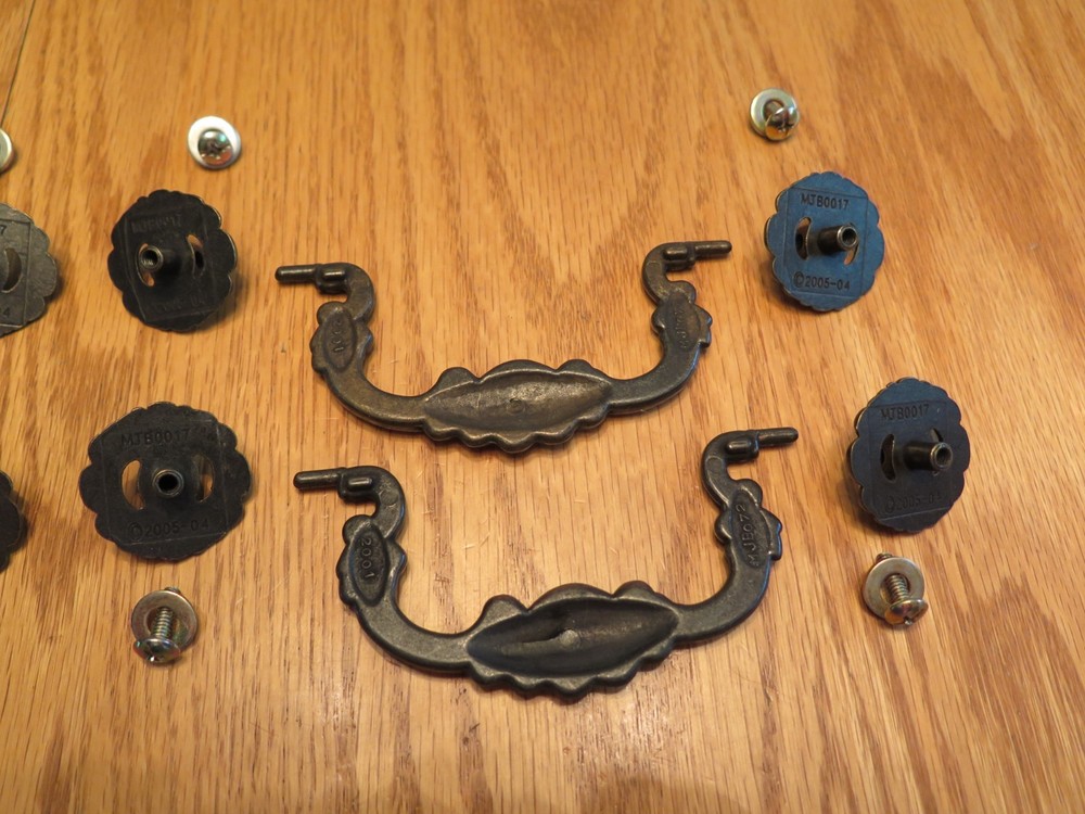 Brass/Dark Tone Drawer Pulls Drop Pulls - Set of 4