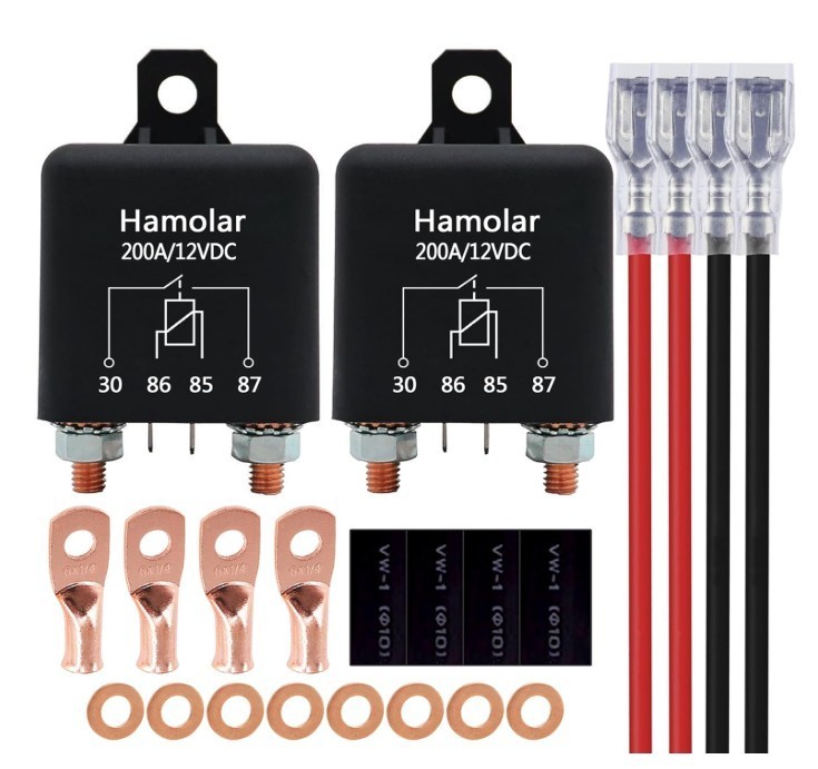 2 Pack 12V 200 Amp Continuous Duty Relay Switch Car Starter Heavy Tool