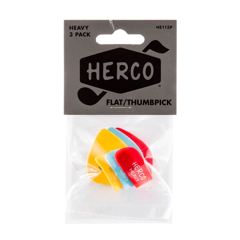 Herco Thumb Picks - Flat - Heavy 1.0mm 3-Pack
