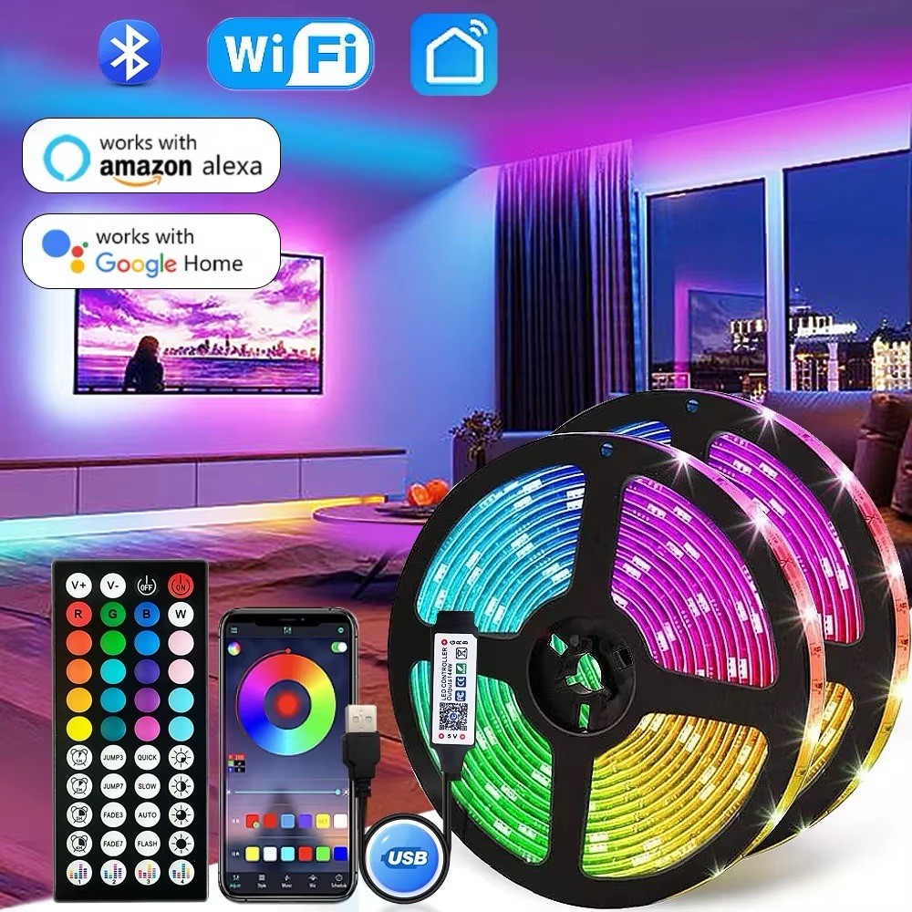 Multicolor 5050 RGB LED Light Strip, USB, Remote Controlled 30 5V
