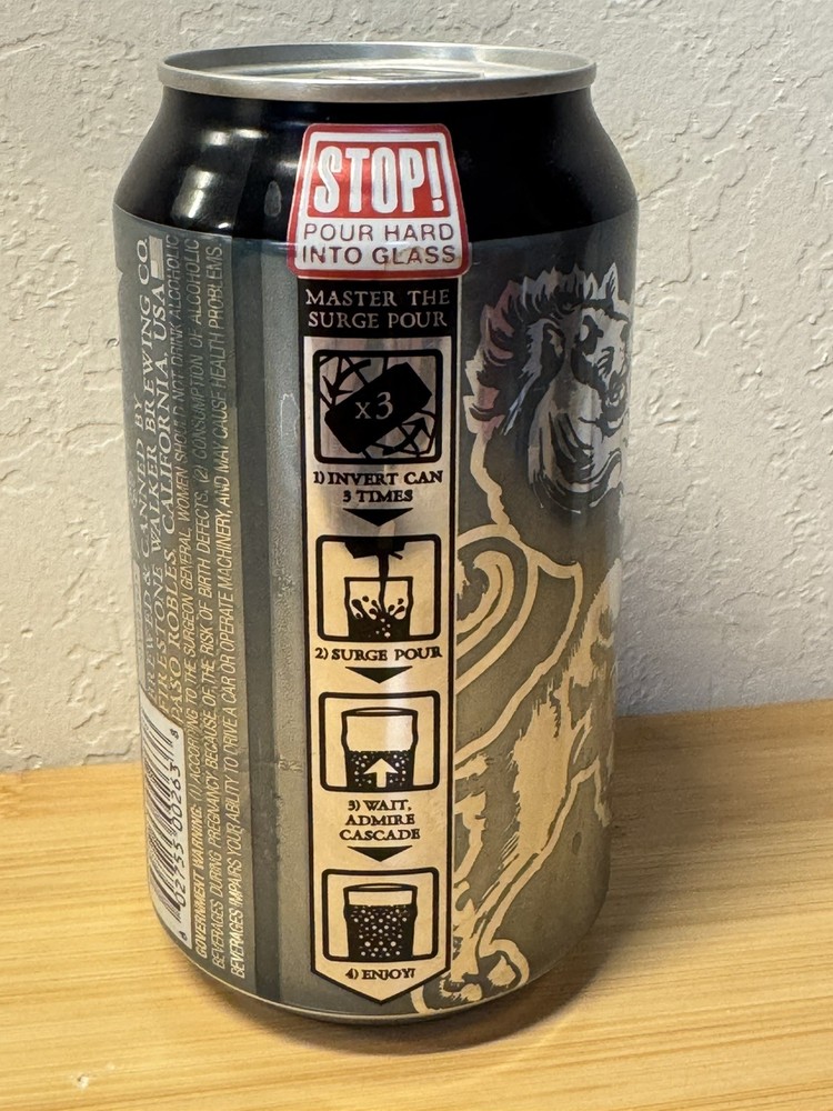 Firestone Nitro Merlin Milk Stout - Empty Beer Can - Bottom Opened