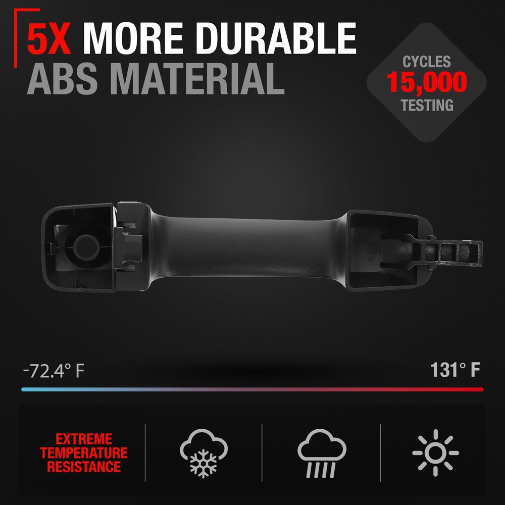 Driver Door Handle for Tundra - Black, w/ Keyhole - Front Driver Side Handle