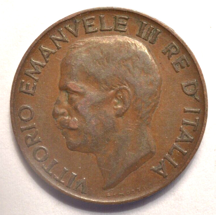1921 Italy 5 Centesimi World Coin