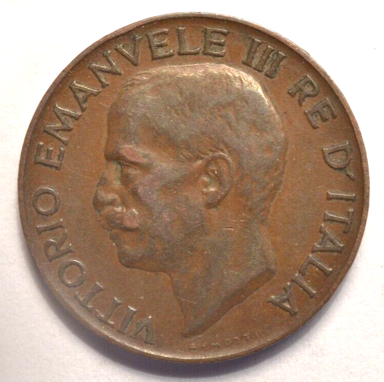 1921 Italy 5 Centesimi World Coin
