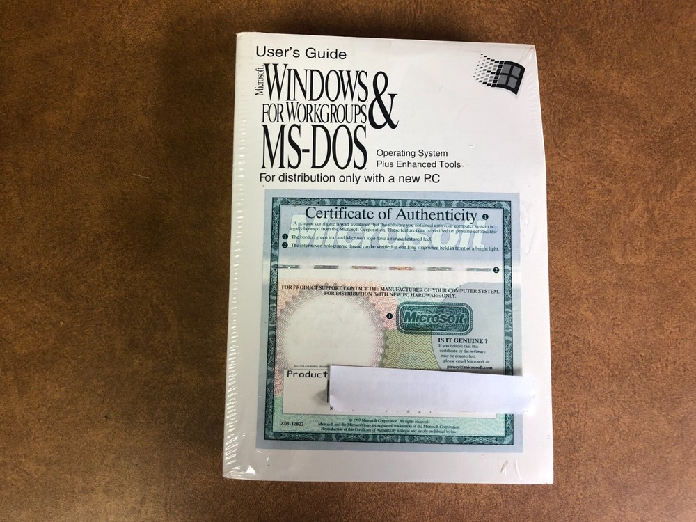 Microsoft Windows 95 Manual with Certificate of Authenticity