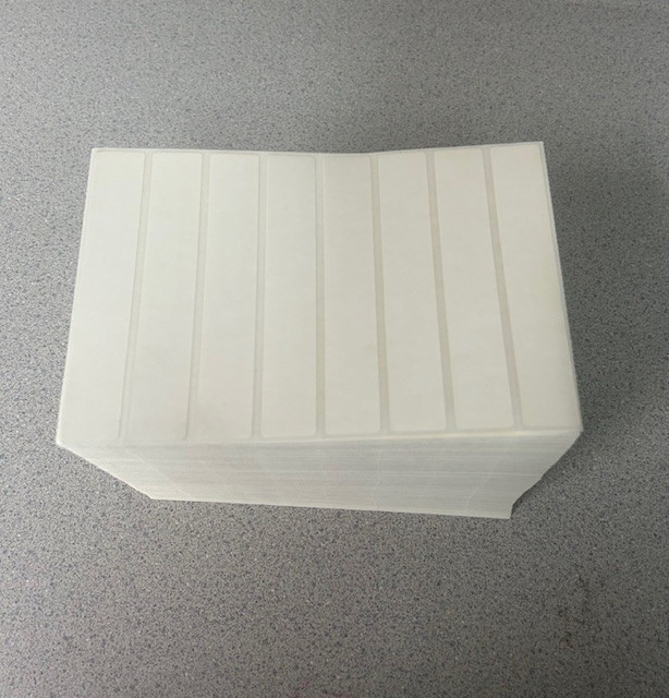 FANFOLD THERMAL TRANSFER LABELS, WHITE, 4.5" x .75" , QTY 6,656 PER STACK