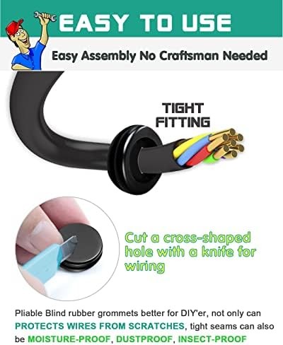 Rubber grommet kit 200 pack 7 sizes for wiring