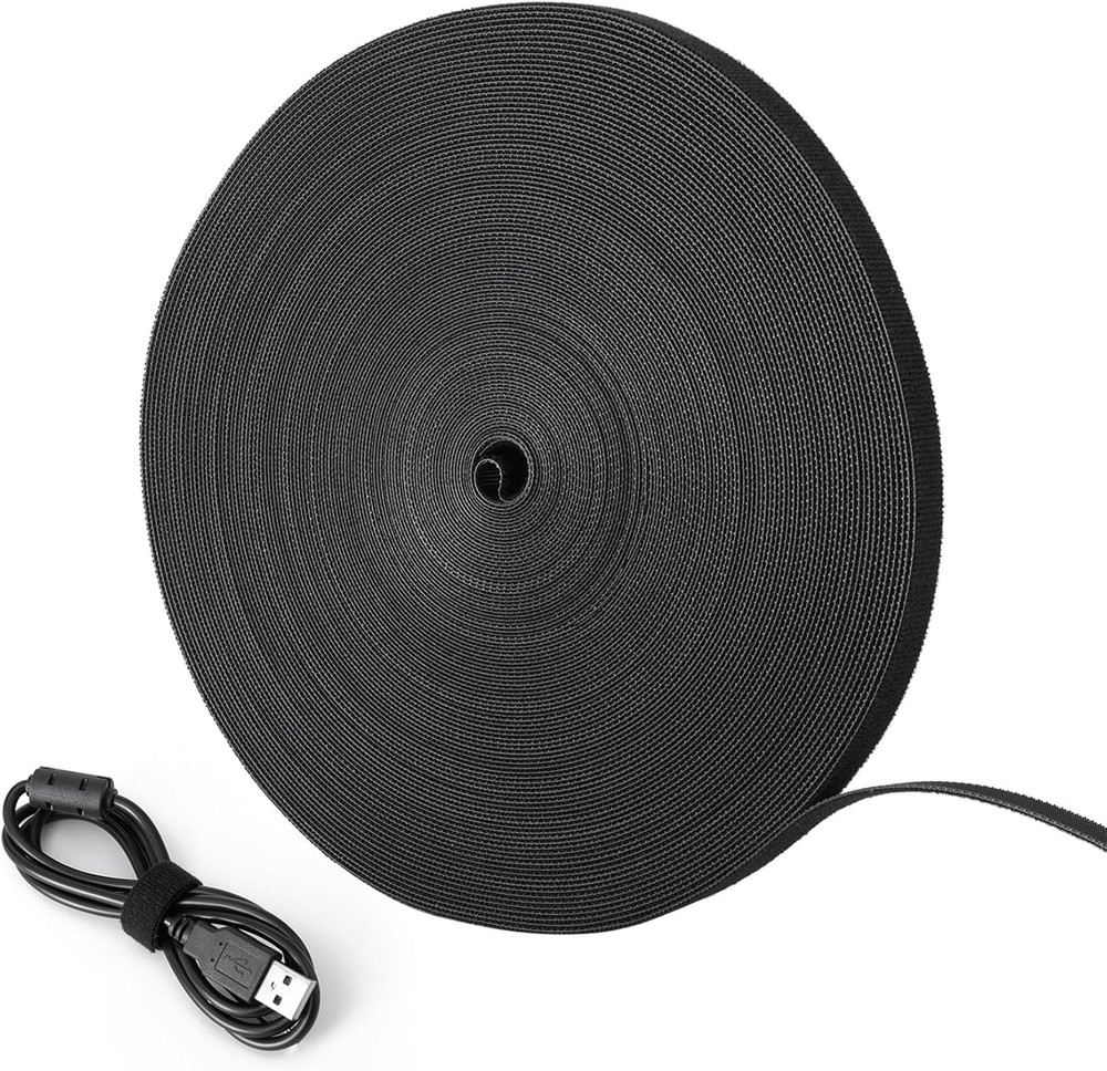 1/2In X 100Ft Hook and Loop Roll | Double-Sided Strips Self-Gripping Straps