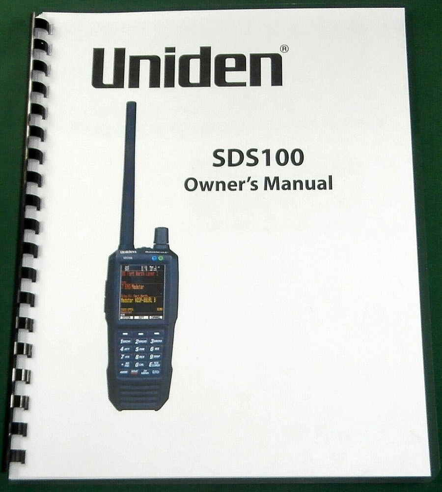 Uniden SDS100 Instruction Manual: Comb Bound & Protective Covers