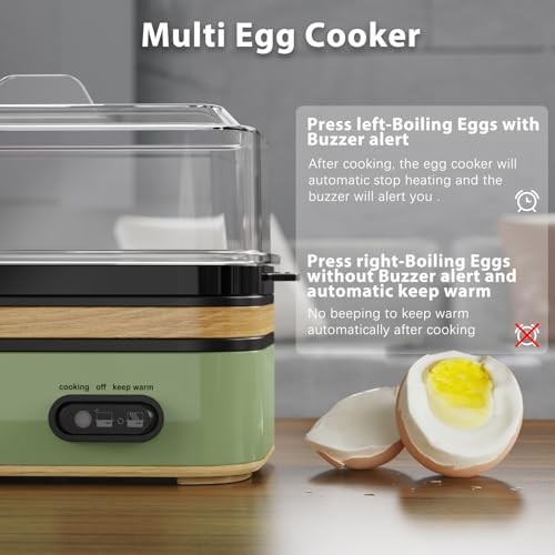 Rapid Egg Cooker Electric 6 Eggs Capacity, Soft, Medium, Hard Retro Green