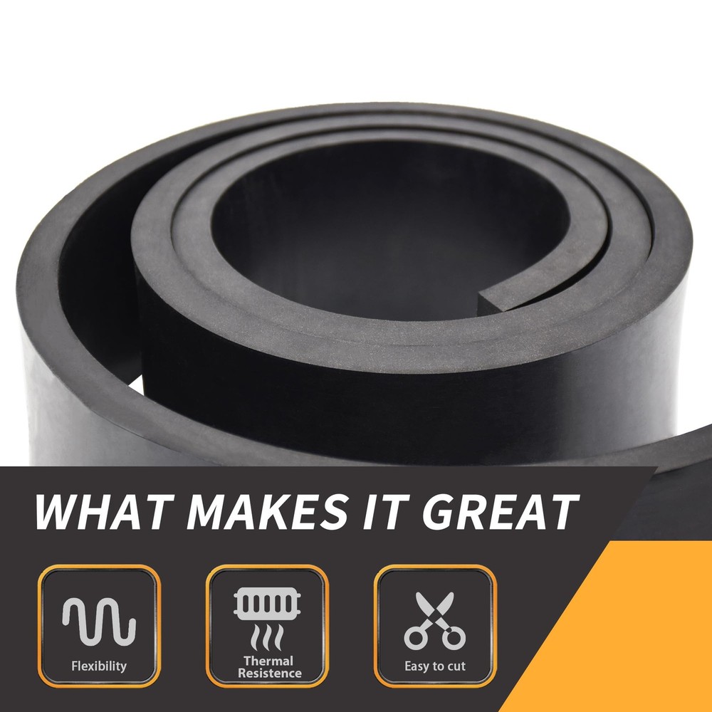 1/2 Inch Thick Neoprene Rubber Strips and Heavy-Duty Solid Rubber Rolls, Shee...