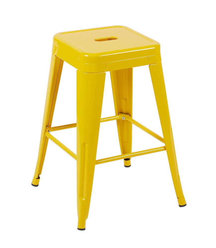 24 Inch Counter Height Stool, Backless Metal Bar Stools Set of 2, Non-Stackabl