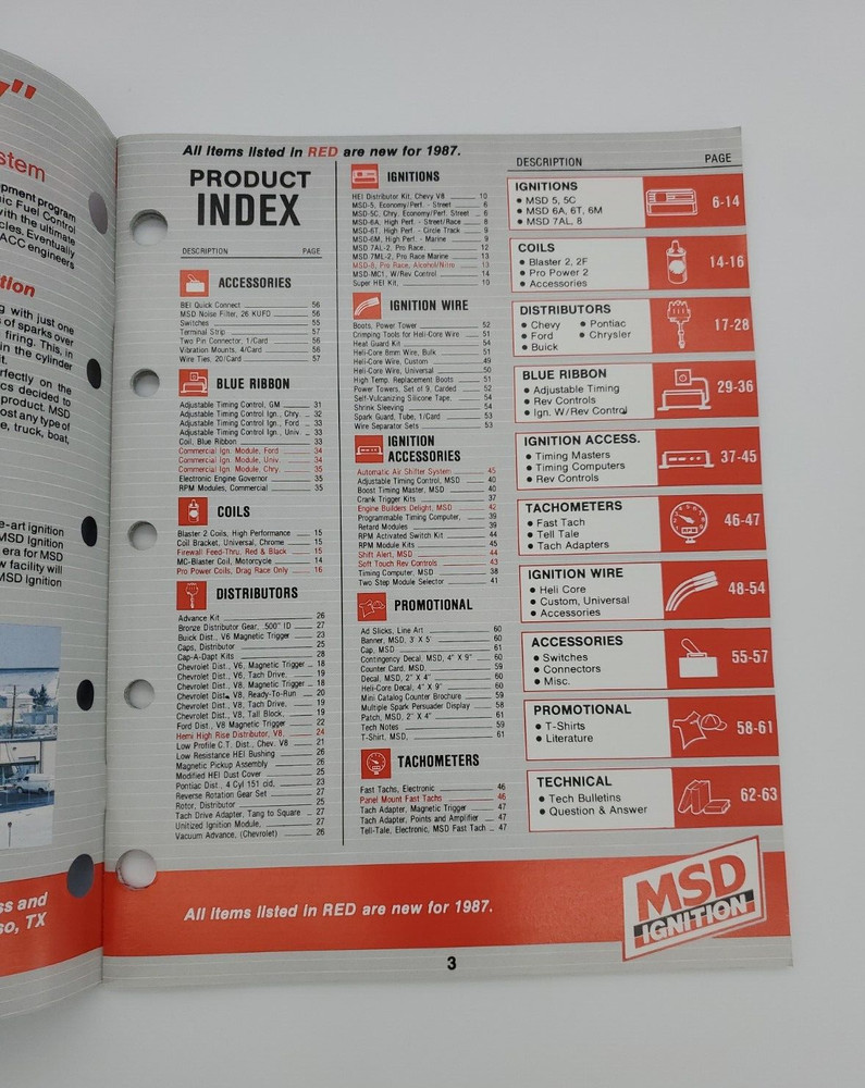 Vintage MSD IGNITION PRODUCTS 1987-88 Catalog