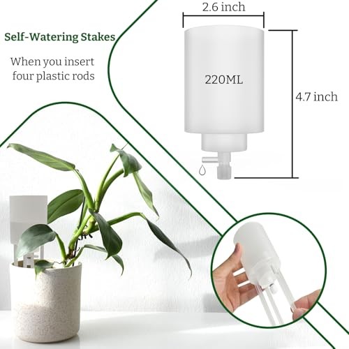 Adjustable Moss Pole Watering Dripper Pro - Self Watering Planter 2 White