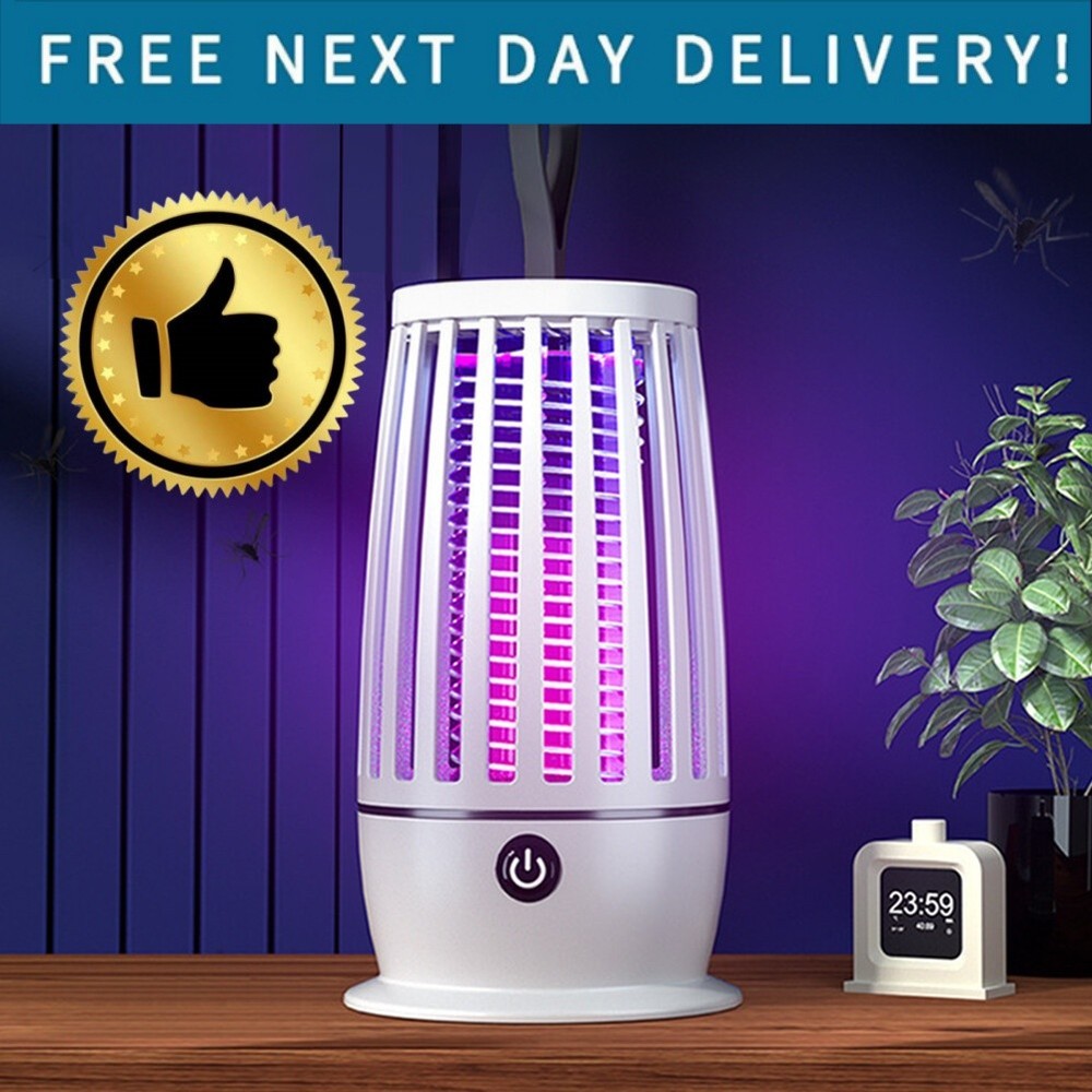 Bug Zapper Lamp – USB Rechargeable Electric Fly Trap with Night Light Function