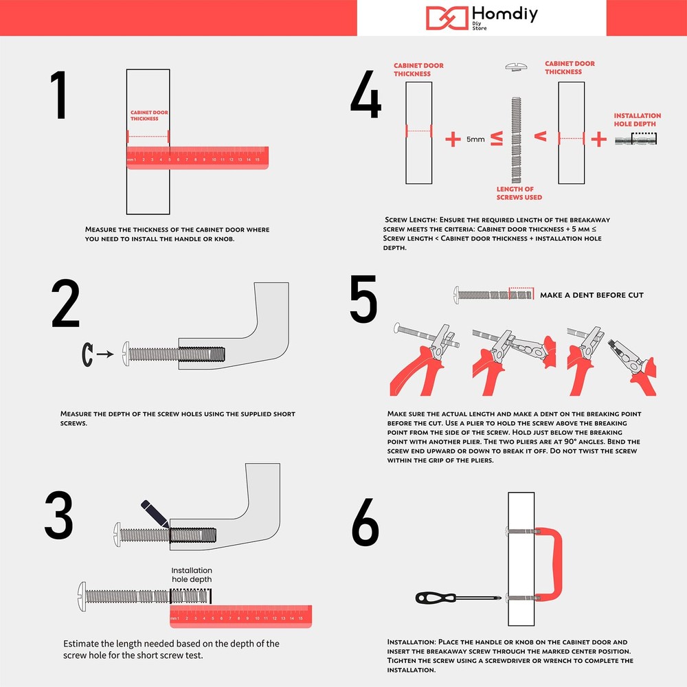 5 Pack Black Cabinet Knobs Drawer Knobs - Solid Square Dresser Knobs MO6785BK...