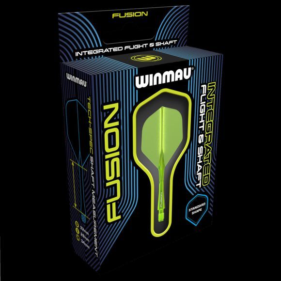 Winmau Fusion Integrated Flight & Shaft Solid Fluorescent Yellow Medium