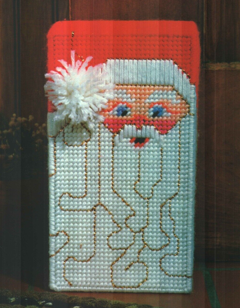 SANTA DOORSTOP CHRISTMAS PLASTIC CANVAS PATTERN INSTRUCTIONS
