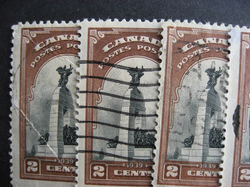 Canada 6 progressively shifted centre print error used, Sc 247 check these out!