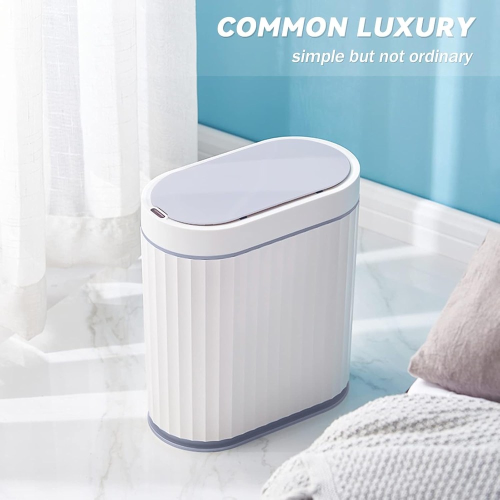 ELPHECO Bathroom Trash can Motion Sensor, Automatic Garbage can, Slim Plastic Sm