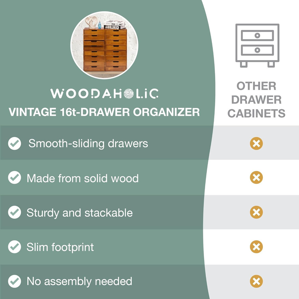 Modern Mahogany 4-Pack Desktop Drawer Organizer - Stackable Storage Solution